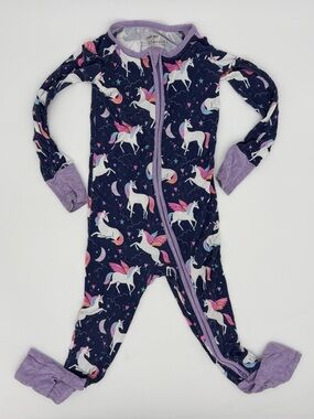 Little Sleepies Midnight Pegasus Unicorn Bamboo Zippy - Size 2T